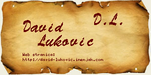 David Luković vizit kartica